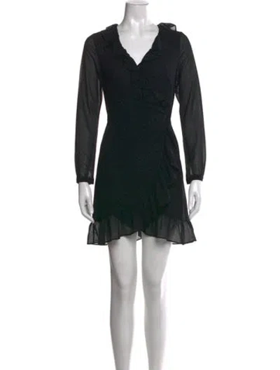 Pre-owned Allsaints Printed Mini Dress In Black