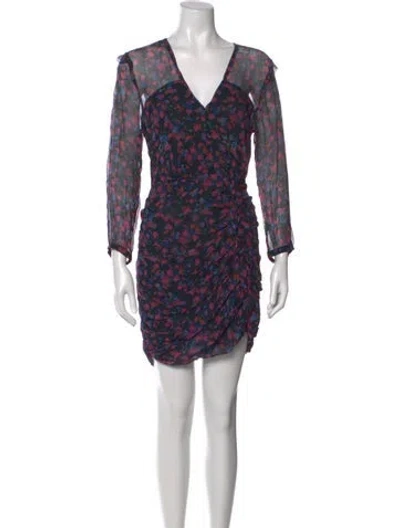 Pre-owned Allsaints Printed Mini Dress In Blue