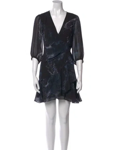 Pre-owned Allsaints Printed Mini Dress In Blue