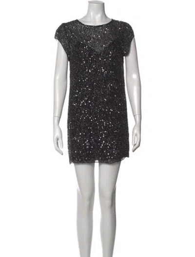 Pre-owned Allsaints Printed Mini Dress In Blue