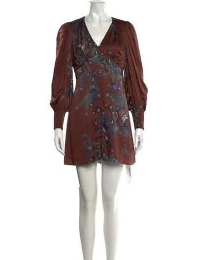 Pre-owned Allsaints Printed Mini Dress In Brown