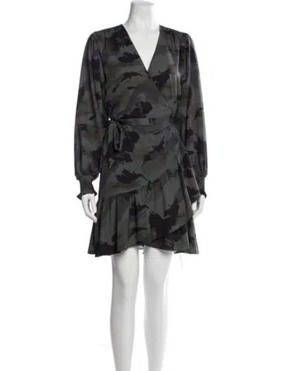 Pre-owned Allsaints Printed Mini Dress In Green