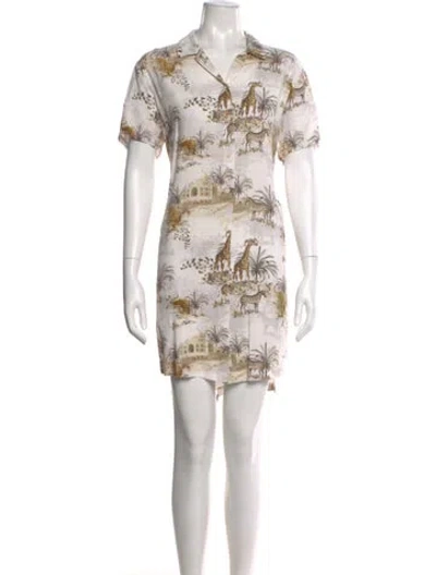 Pre-owned Allsaints Printed Mini Dress In Neutral