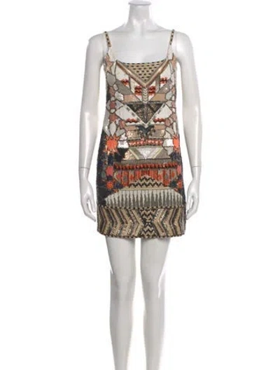 Pre-owned Allsaints Printed Mini Dress In Neutral