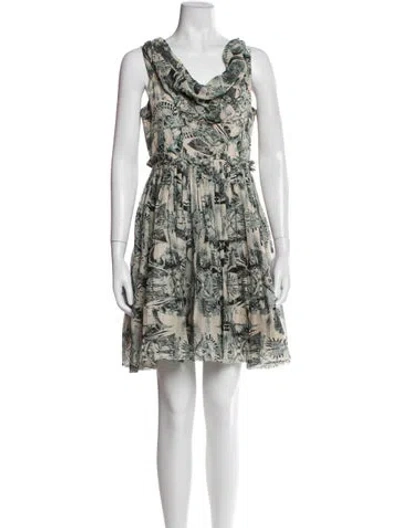 Pre-owned Allsaints Printed Mini Dress In Neutral