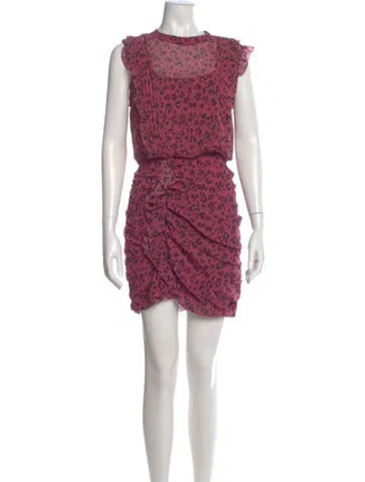 Pre-owned Allsaints Printed Mini Dress In Pink