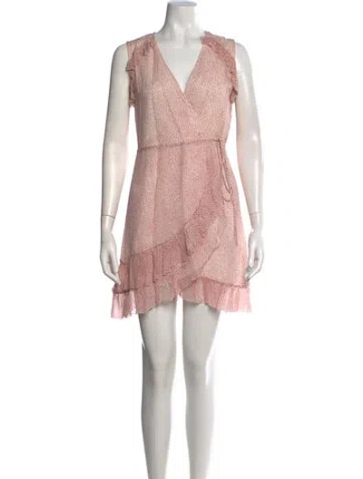 Pre-owned Allsaints Printed Mini Dress In Pink