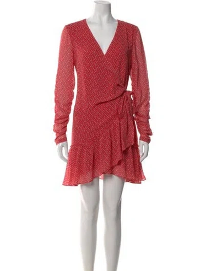 Pre-owned Allsaints Printed Mini Dress In Red