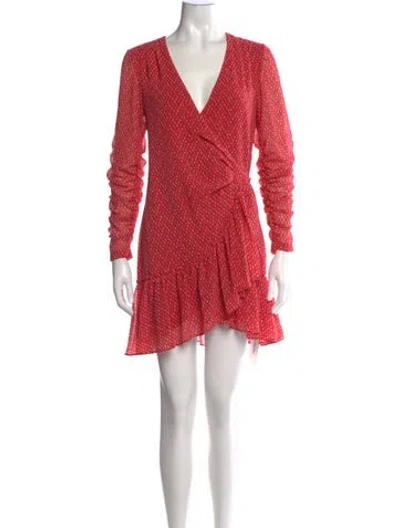 Pre-owned Allsaints Printed Mini Dress In Red