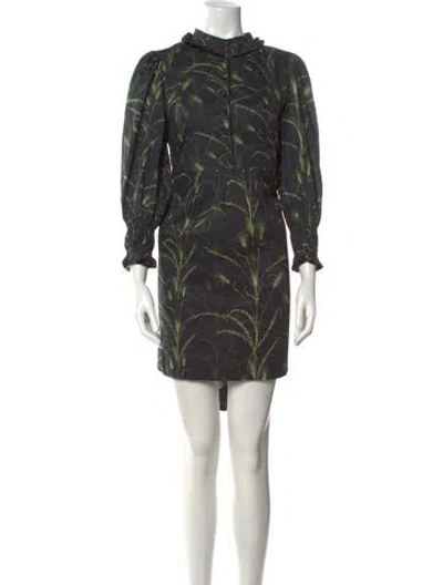 Pre-owned Allsaints Printed Mini Dress W/ Tags In Black