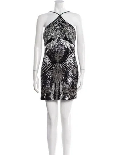 Pre-owned Allsaints Printed Mini Dress W/ Tags In Black