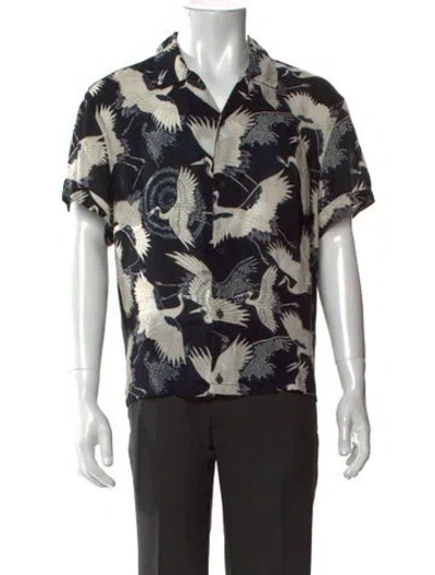 Pre-owned Allsaints Printed Short Sleeve Shirt In Black
