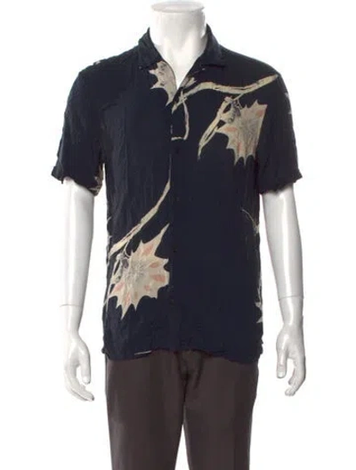 Pre-owned Allsaints Printed Short Sleeve Shirt In Black