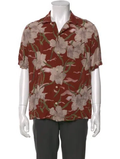 Pre-owned Allsaints Printed Short Sleeve Shirt In Brown