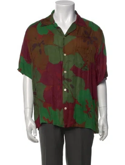Pre-owned Allsaints Printed Short Sleeve Shirt In Burgundy