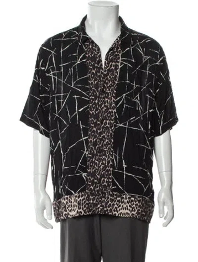 Pre-owned Allsaints Printed Short Sleeve Shirt In Gray