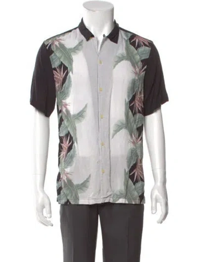 Pre-owned Allsaints Printed Short Sleeve Shirt In Gray