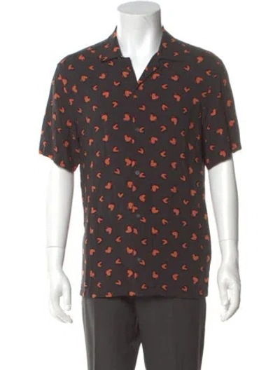 Pre-owned Allsaints Printed Short Sleeve Shirt In Gray