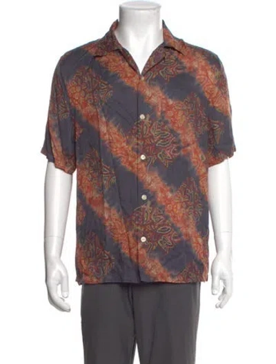 Pre-owned Allsaints Printed Short Sleeve Shirt In Gray