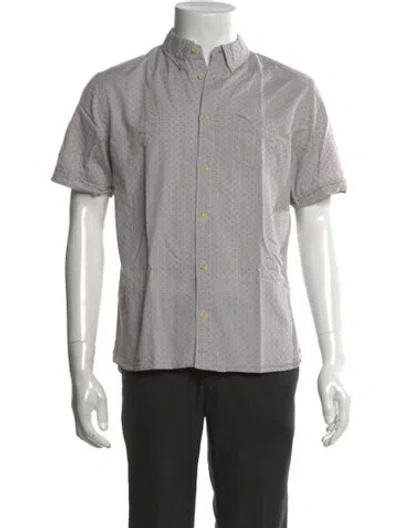 Pre-owned Allsaints Printed Short Sleeve Shirt In Gray