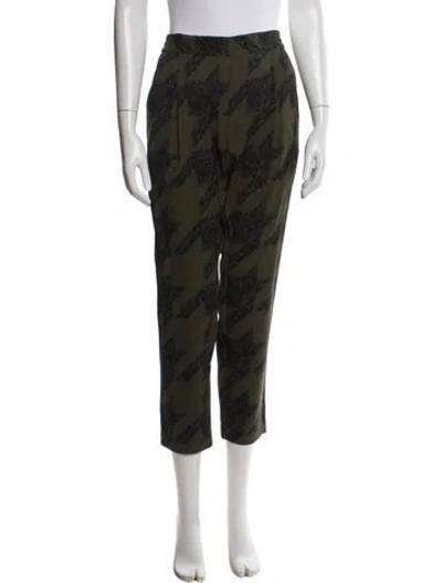 Pre-owned Allsaints Printed Straight Leg Pants In Green