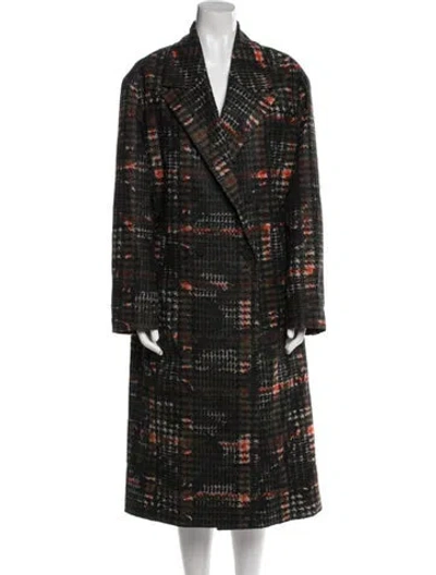 Pre-owned Allsaints Printed Trench Coat W/ Tags In Blue