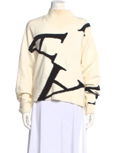 Pre-owned Allsaints Printed Turtleneck Sweater In Neutral