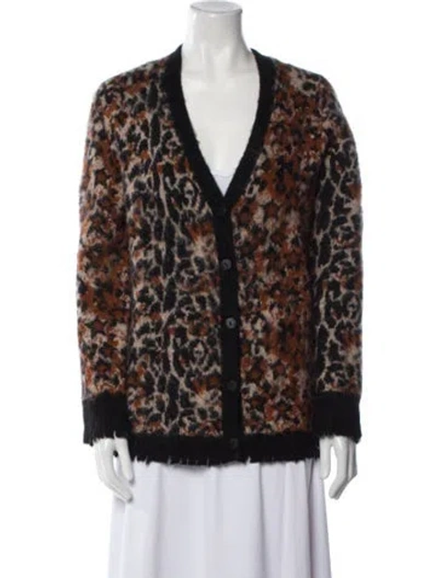 Pre-owned Allsaints Printed V-neck Sweater In Orange