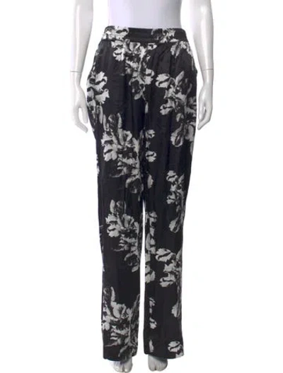 Pre-owned Allsaints Printed Wide Leg Pants In Black