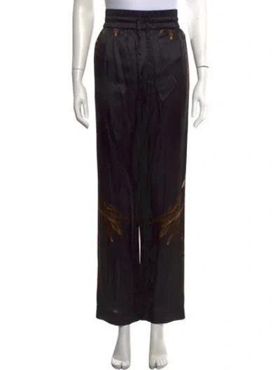 Pre-owned Allsaints Printed Wide Leg Pants In Black