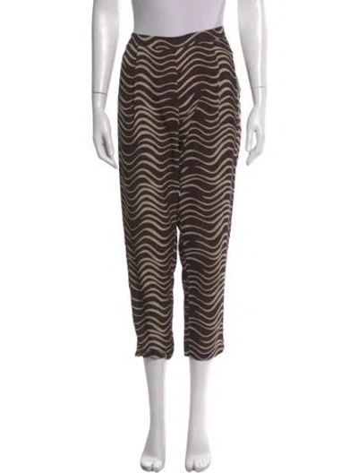 Pre-owned Allsaints Printed Wide Leg Pants In Brown