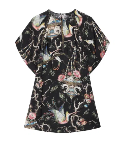 Allsaints Printed Xena Mini T-shirt Dress In Black