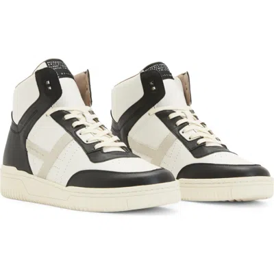 Allsaints Vix Contrast-panel Suede Low-top Trainers In Black/white
