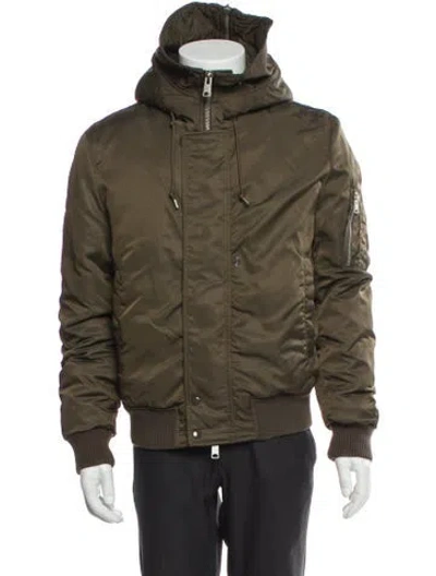 Pre-owned Allsaints Puffer Coat In Green