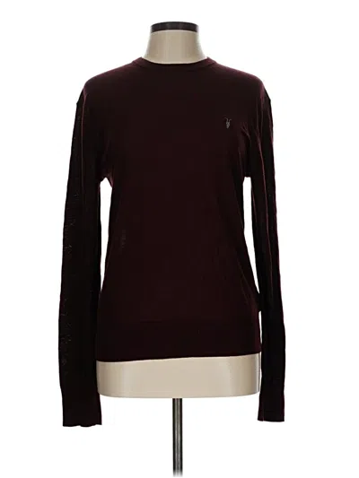 Pre-owned Allsaints Pullover Sweater In Burgundy