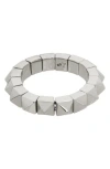 Allsaints Pyramid Chain Ring In Silver