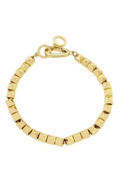 Allsaints Pyramid Flex Chain Bracelet In Gold