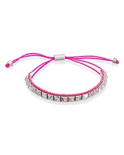 Allsaints Pyramid Stud Friendship Bracelet In Pink