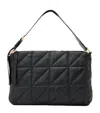 Allsaints Womens Black Edbury Quilted Leather Shoulder Bag In Black