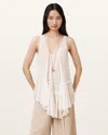 Allsaints Rach Tiered Layer Top In Chalk White