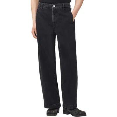 Allsaints Lenny Corduroy Straight Leg Jeans In Black