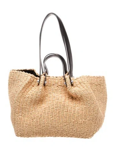 Pre-owned Allsaints Raffia Bucket Bag In Neutrals