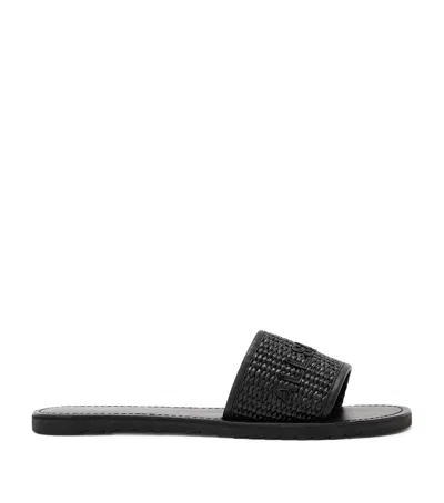 Allsaints Raffia Hoxton Sliders In Black