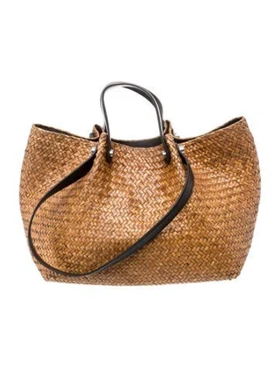 Pre-owned Allsaints Raffia Shoulder Bag In Black/brown