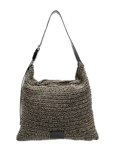 Pre-owned Allsaints Raffia Shoulder Bag In Neutrals