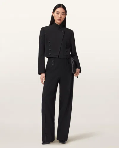 Allsaints Raina Cropped Blazer In Black