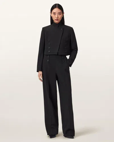 Allsaints Raina Wide Leg Pants In Black