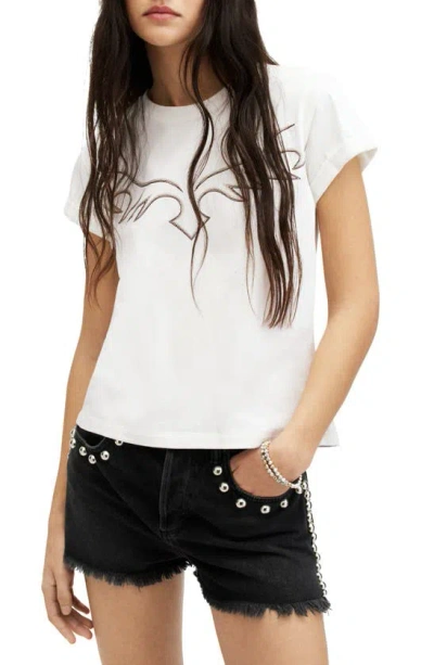Allsaints Randal Anna Western Embroidered T-shirt In White
