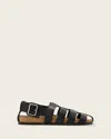 Allsaints Randal Ring Leather Sandals In Black