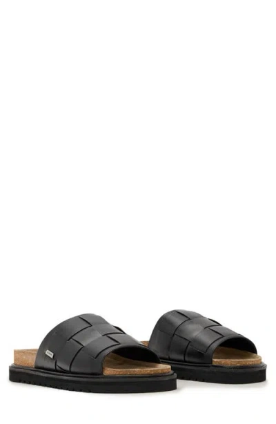 Allsaints Randal Woven Slide Sandal In Black